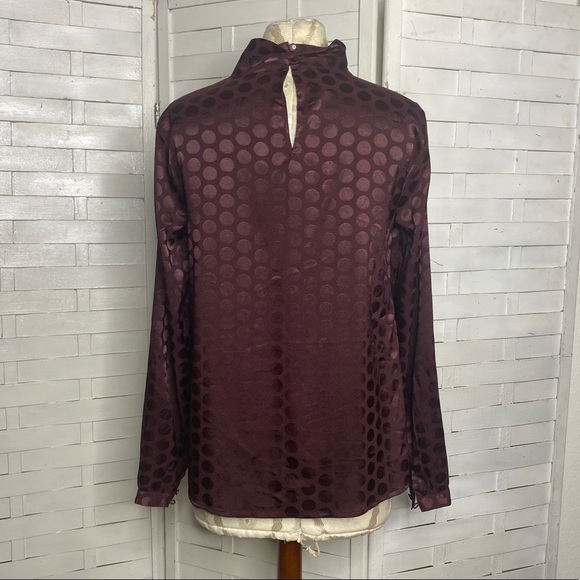 Ann Taylor Burgundy Satin Top - Picture 3 of 5